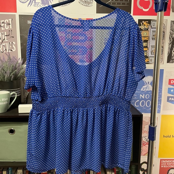 Blue/White Polka Dot Top - Picture 2 of 3